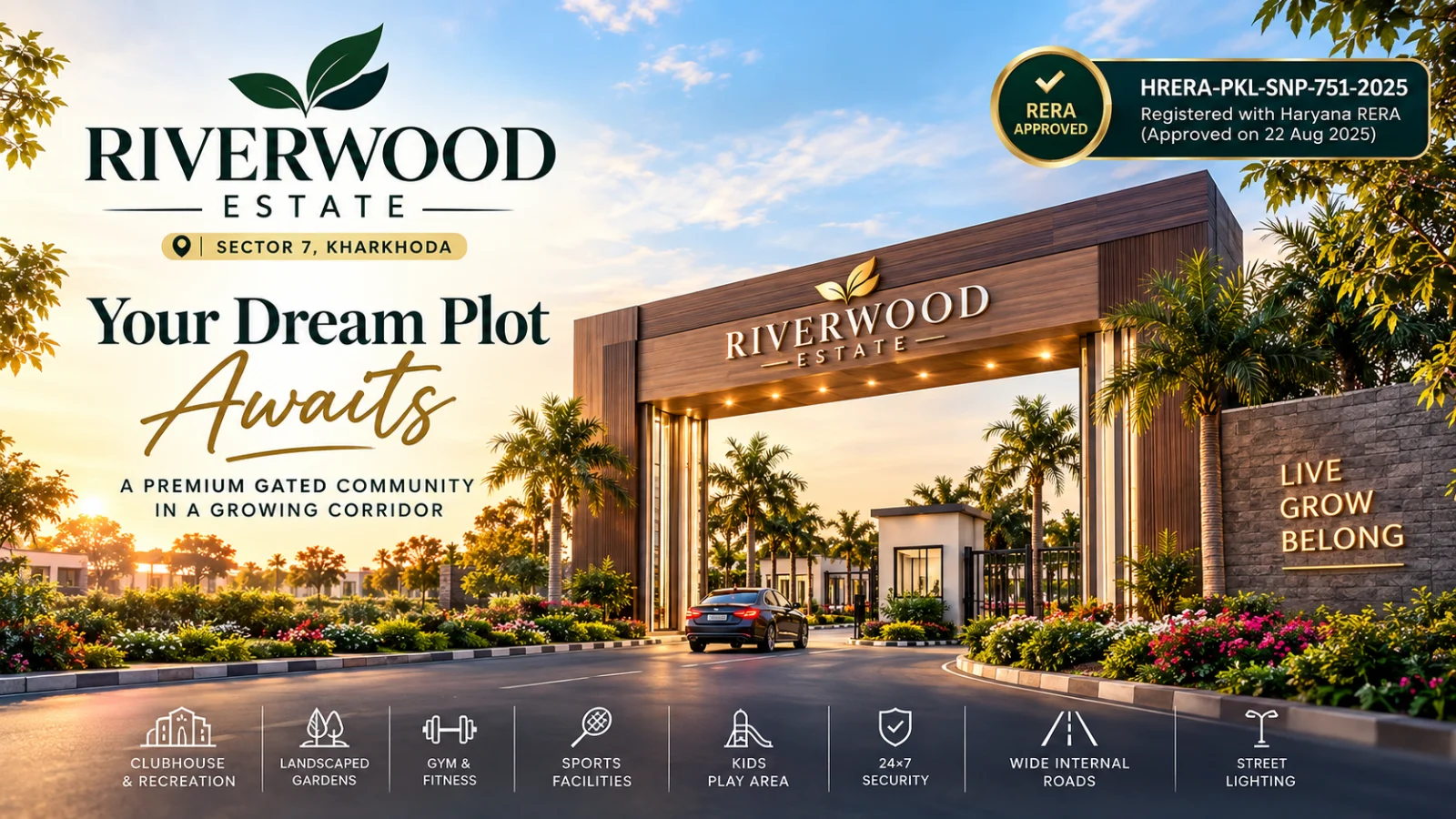 RERA Approved Residential Plots in Riverwood Estate, Sector 7, Kharkhoda | DDJAY