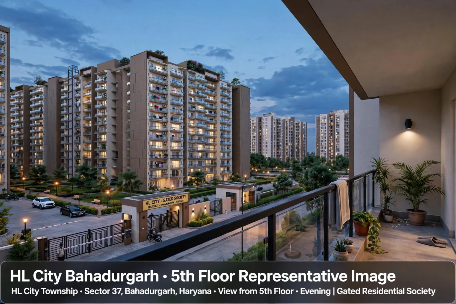 3BHK For Rent in HL City Bahadurgarh | 5th Floor Flat | Semi Furnished | Lift & Parking